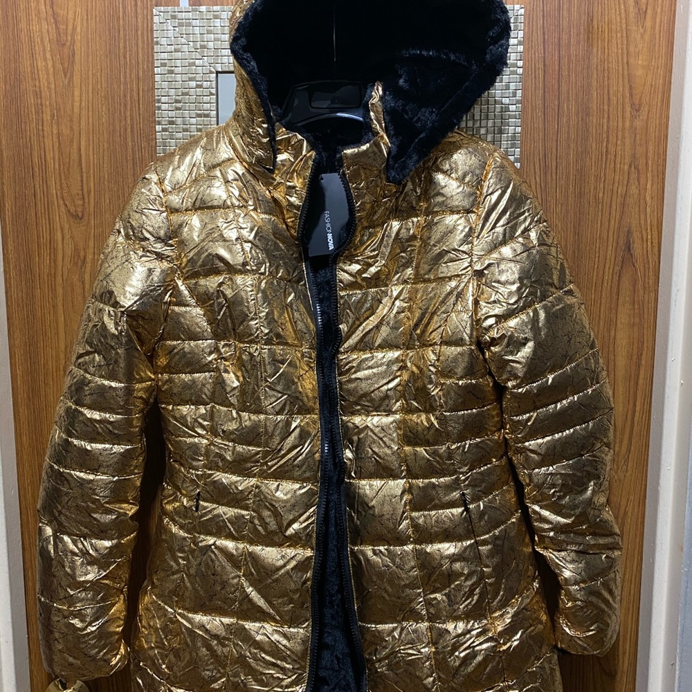 COPY - Metallic Puffer Coat NWT